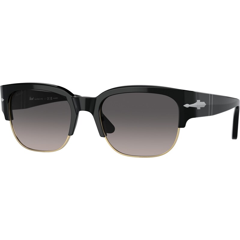 Persol Unisex PO3319S TOM 95/M3 Occhiali da sole Acetato Nero Grigio Pillow Polarizzata Sfumato