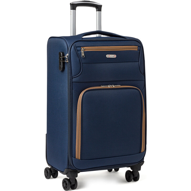 Trolley medio in tessuto blu Govago