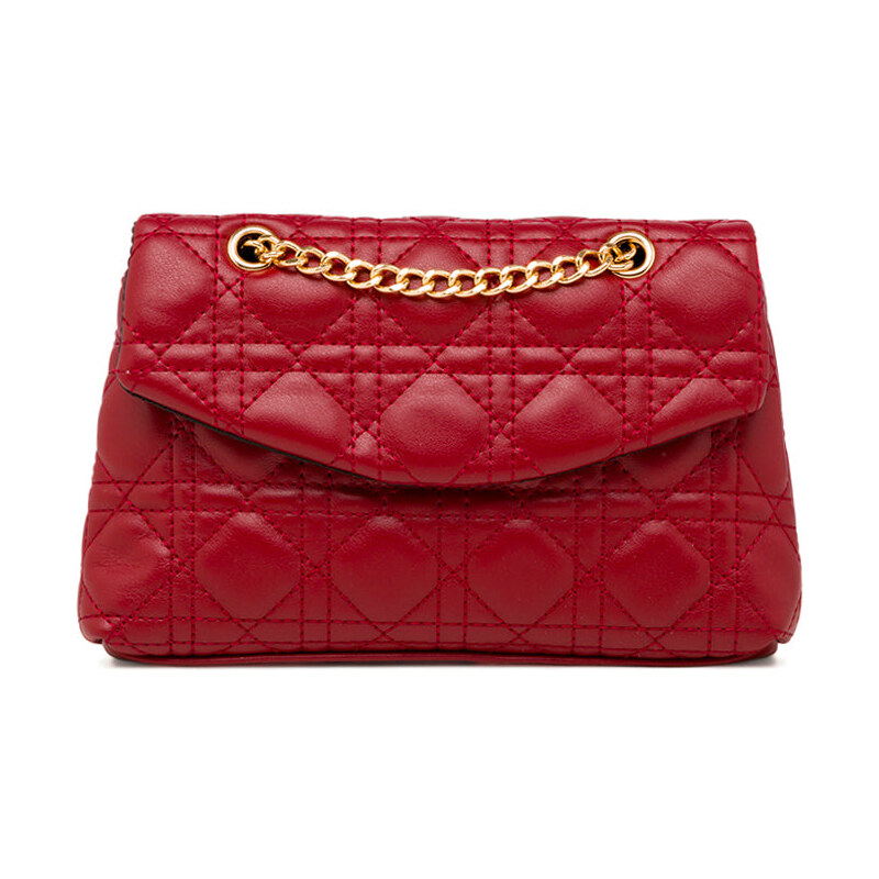 Borsa a tracolla rossa Lora Ferres effetto trapuntato