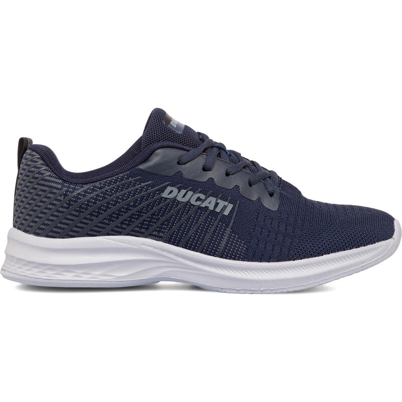 Sneakers blu da uomo con dettagli grigi e logo Ducati Radio