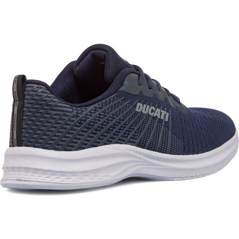 Sneakers blu da uomo con dettagli grigi e logo Ducati Radio