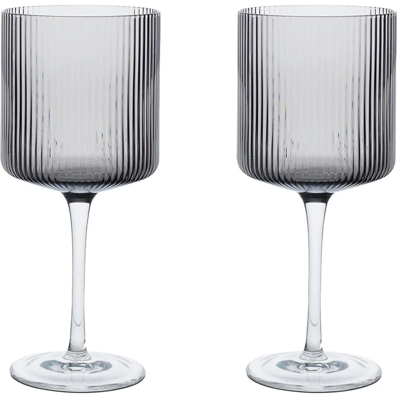 Set Di 2 Bicchieri Da Vino In Vetro Colorato – Blu Vibrante – Lavabili In Lavastoviglie