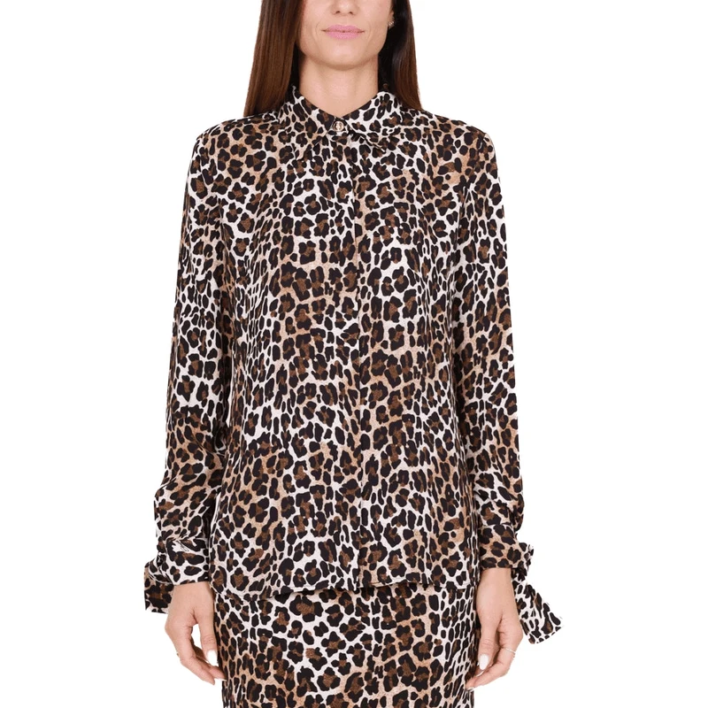 Elisabetta Franchi camicia con fusciacca in georgette bianco