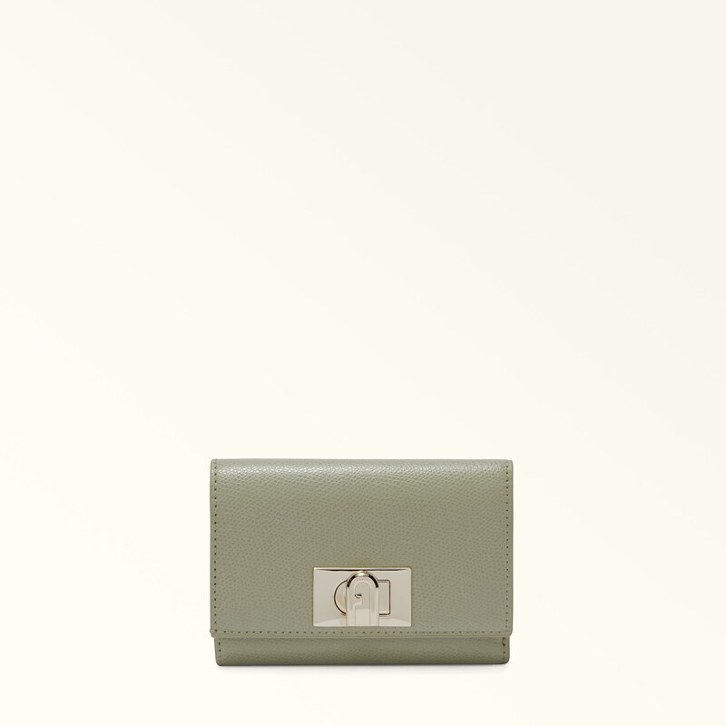 Furla 1927 Portafoglio Compatto M Agave B Verde Pelle Stampata Donna