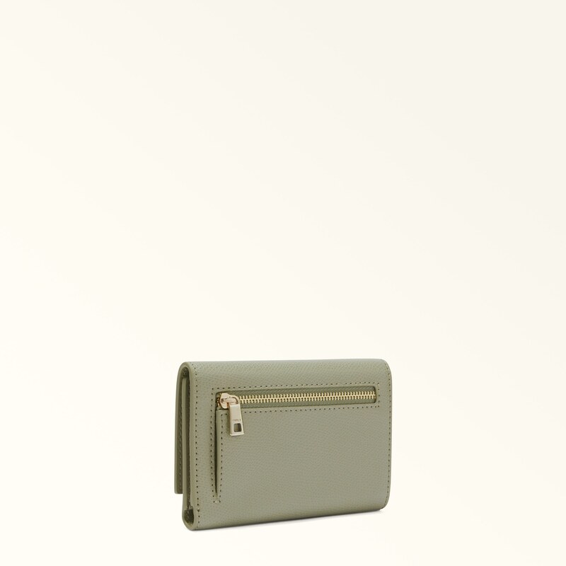 Furla 1927 Portafoglio Compatto M Agave B Verde Pelle Stampata Donna
