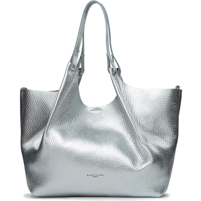 Gianni Chiarini shopper DUA large in pelle argento