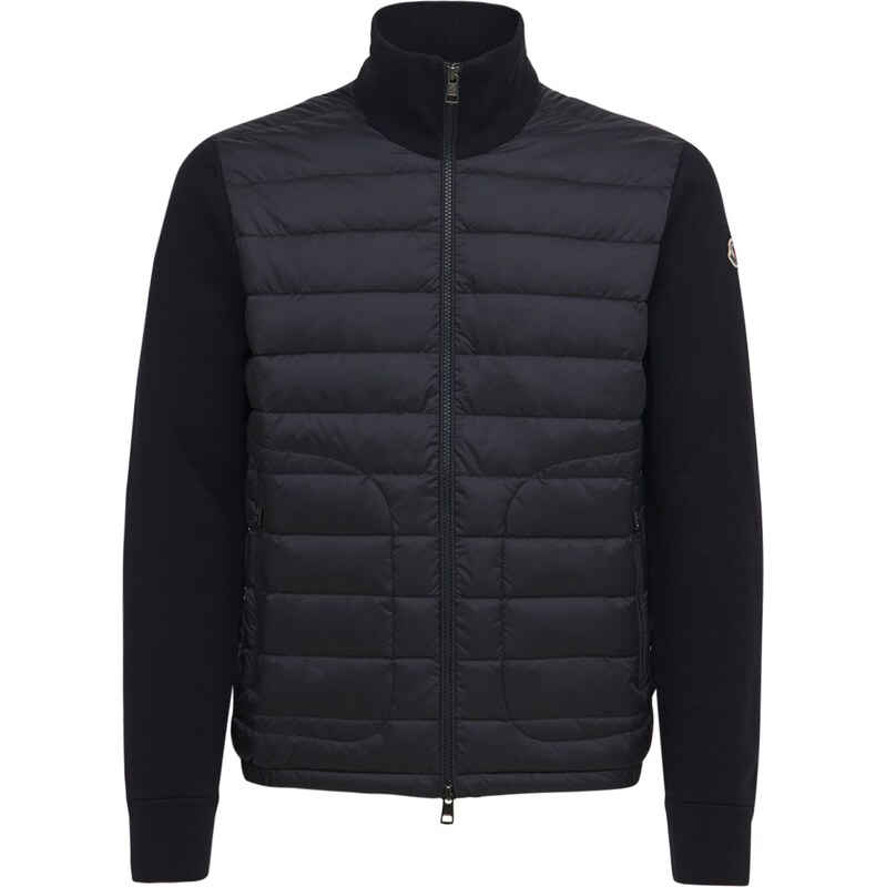 MONCLER Piumino Con Misto Lana Tricot
