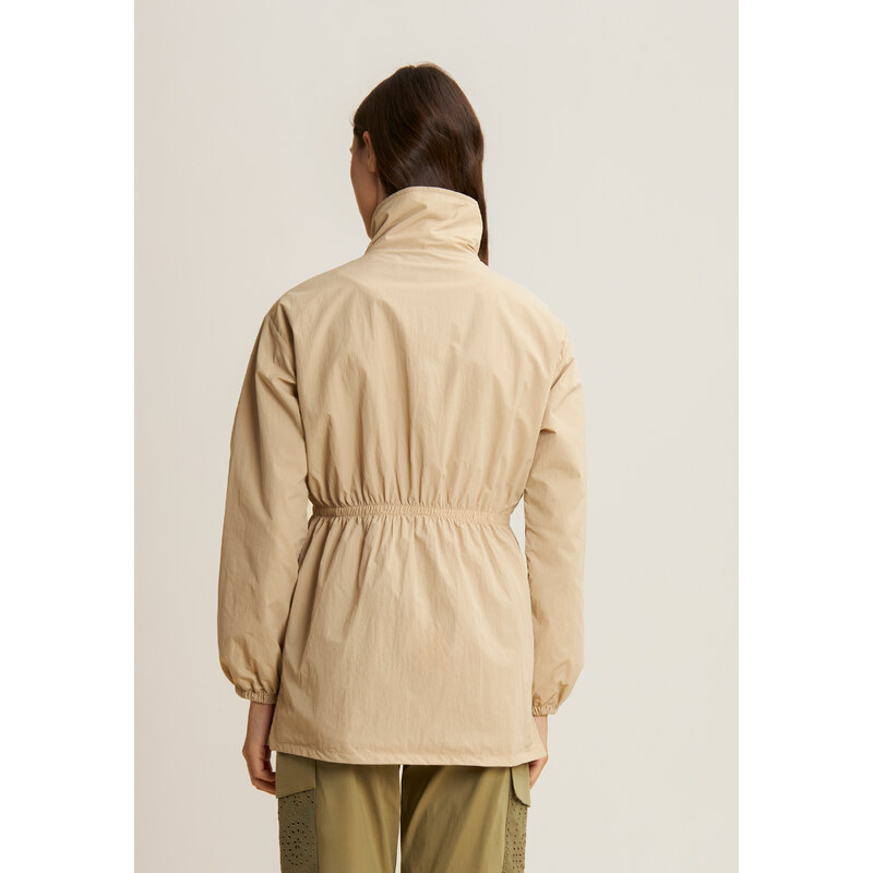 Freddy Parka donna collo alto in nylon con zip ed elastico in vita