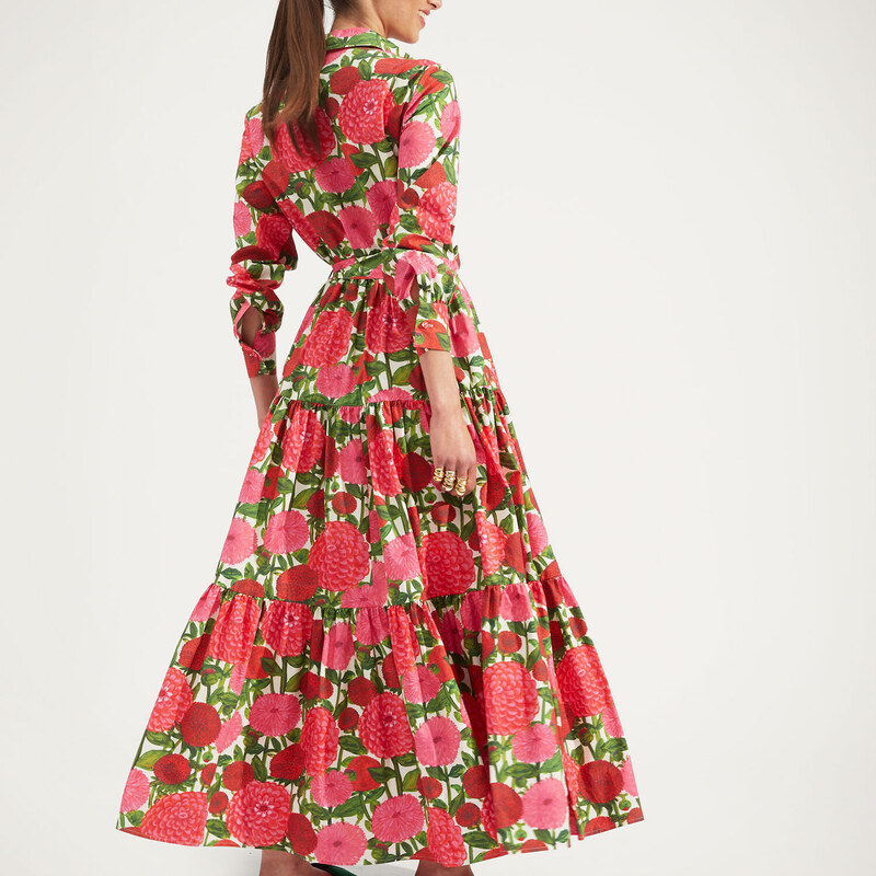 La DoubleJ Dresses gend - Bellini Dress Pink Dahlias XS 100% Cotton
