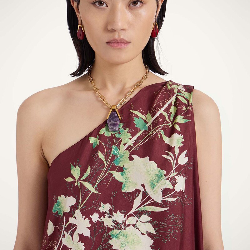 La DoubleJ Dresses gend - Roy Dress Woodland Placée Burgundy L 100% Silk