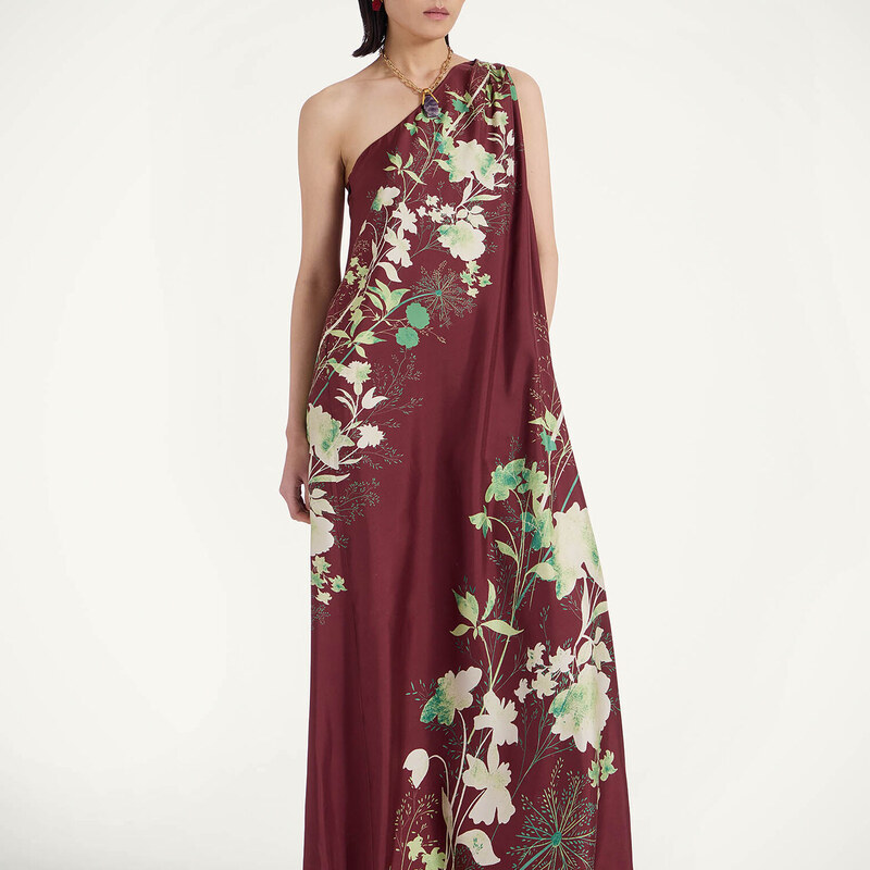 La DoubleJ Dresses gend - Roy Dress Woodland Placée Burgundy L 100% Silk