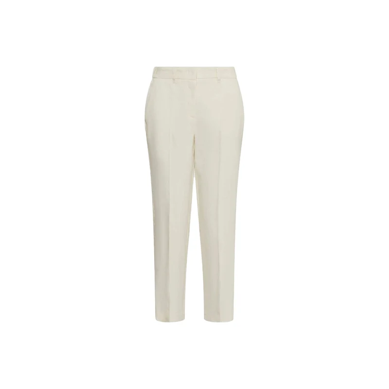 Pantalon Femme Marella Sport - 100% Lin Blanc - Neuf Avec étiquettes - Bas 28 Cm
