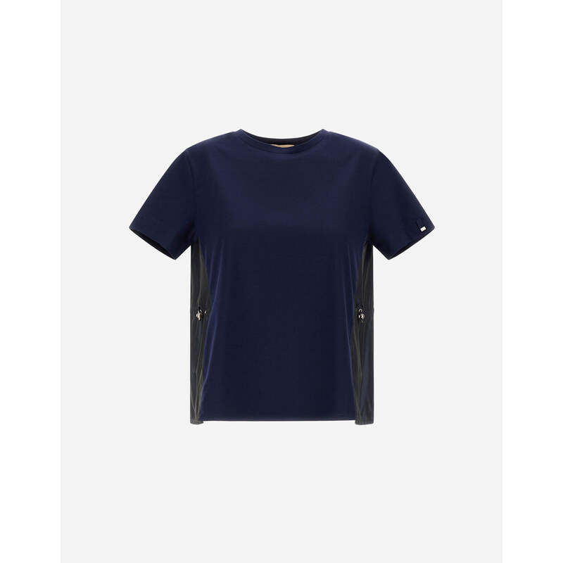 Herno T-SHIRT IN CHIC COTTON JERSEY E NEW TECHNO TAFFETÀ