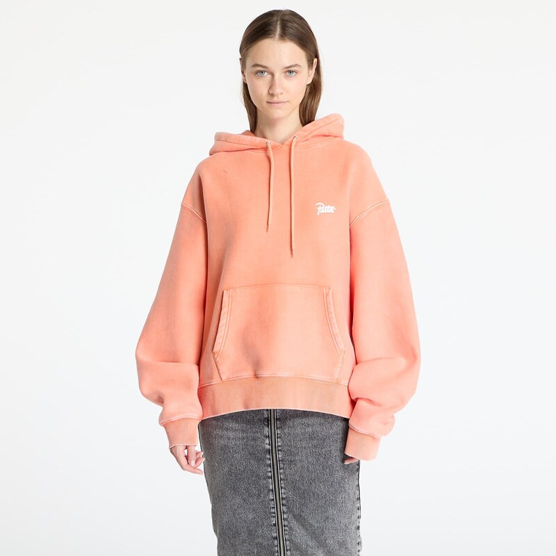 Felpa Patta Classic Washed Hooded Sweater UNISEX Melon XS