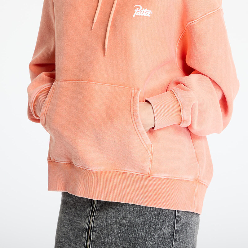 Felpa Patta Classic Washed Hooded Sweater UNISEX Melon XS