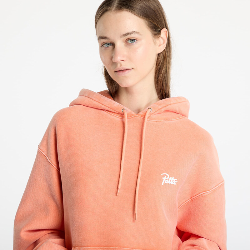 Felpa Patta Classic Washed Hooded Sweater UNISEX Melon XS