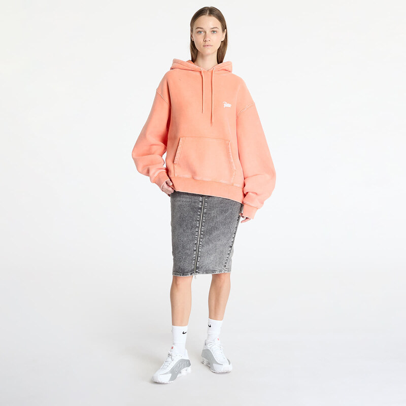 Felpa Patta Classic Washed Hooded Sweater UNISEX Melon XS