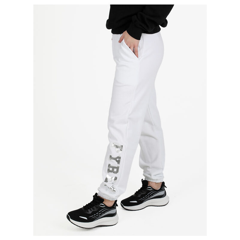 Pyrex Pantaloni Donna Sportivi In Felpa Bianco Taglia L