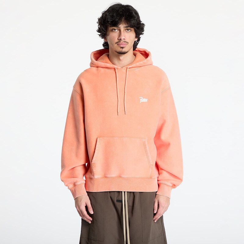 Felpa Patta Classic Washed Hooded Sweater UNISEX Melon XS