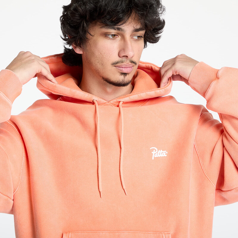 Felpa Patta Classic Washed Hooded Sweater UNISEX Melon XS