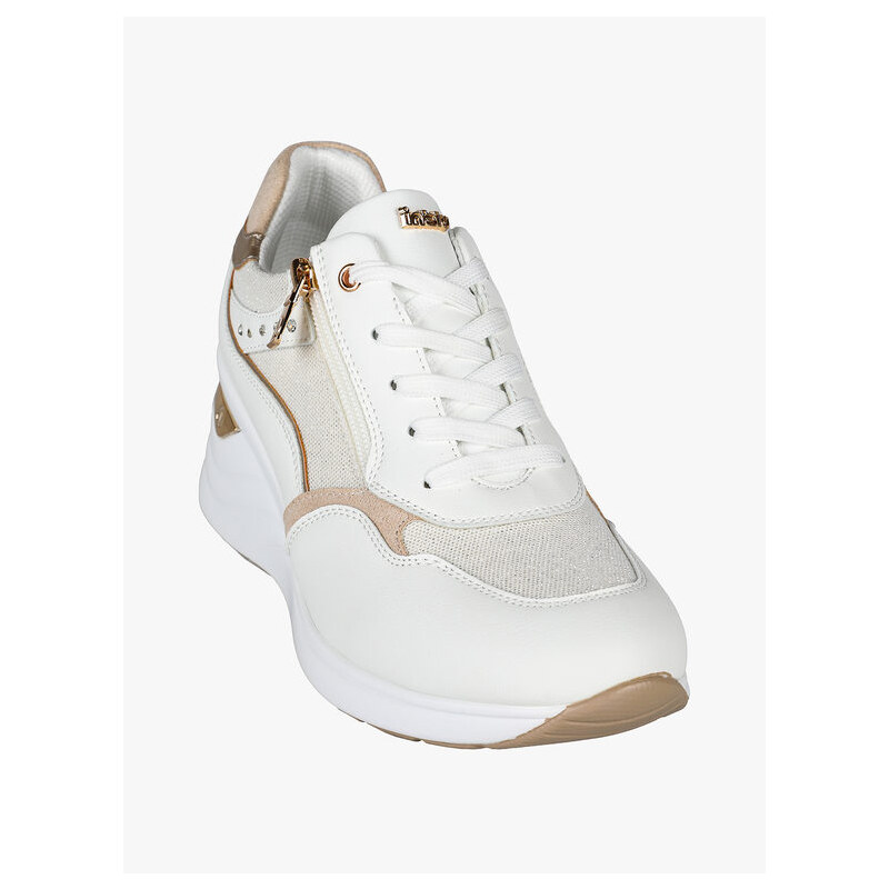Inblu Sneakers Donna Stringate Con Zeppa e Zip Bianco Taglia 36