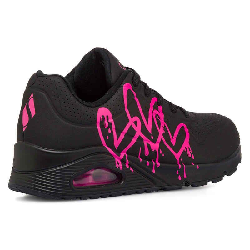 Sneakers nere da Donna con stampa cuori e soletta memory foam Skechers Uno