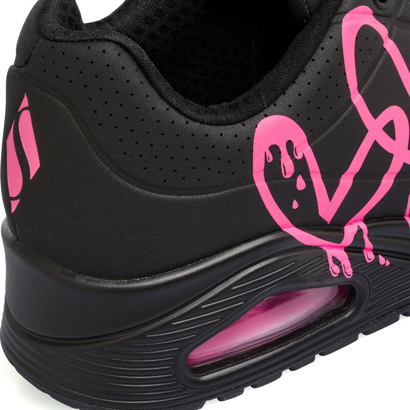 Sneakers nere da Donna con stampa cuori e soletta memory foam Skechers Uno