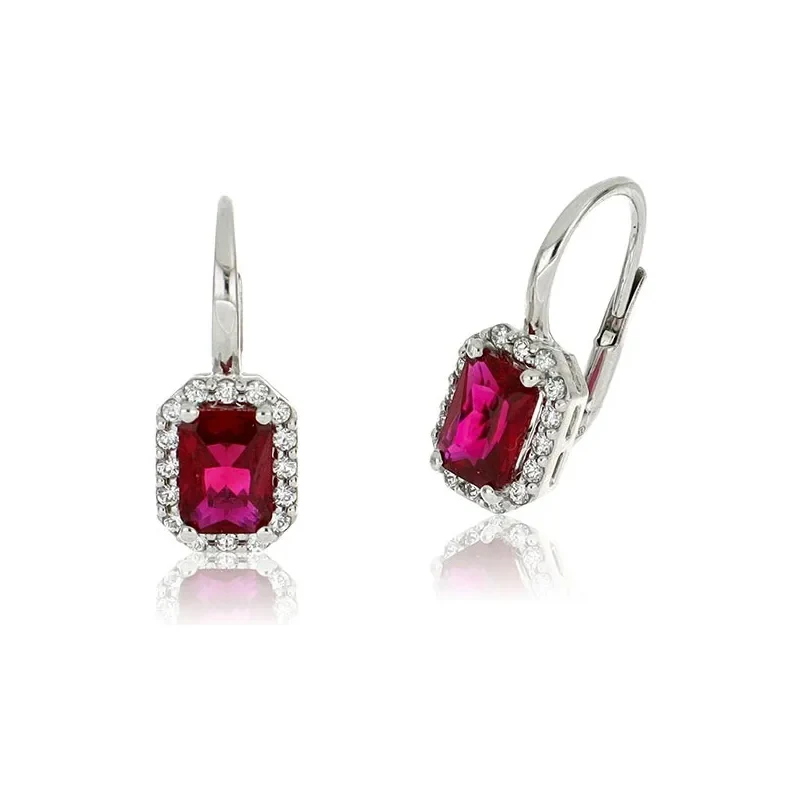 Orecchini Rettangolari In Acrilico Intrecciato Per Donna – Geometria Leggera – Perno In Argento 925