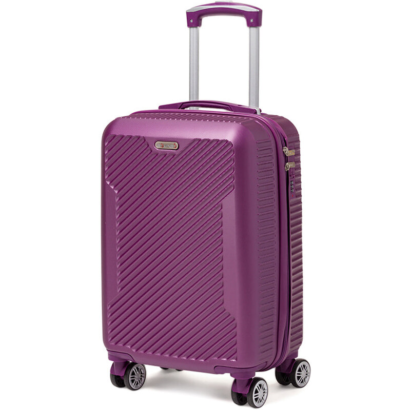 Trolley bagaglio a mano viola in ABS da viaggio Govago