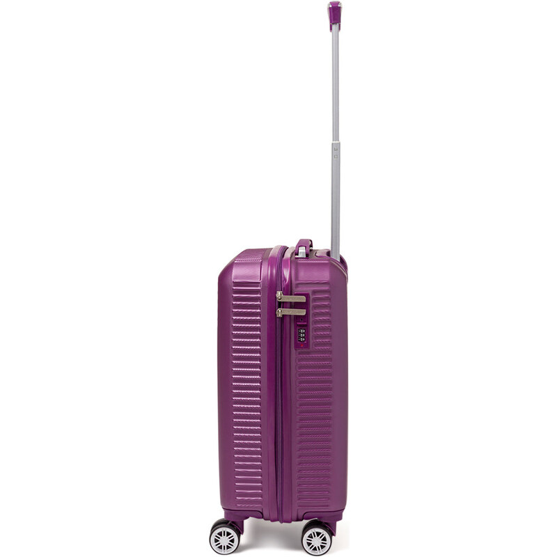 Trolley bagaglio a mano viola in ABS da viaggio Govago