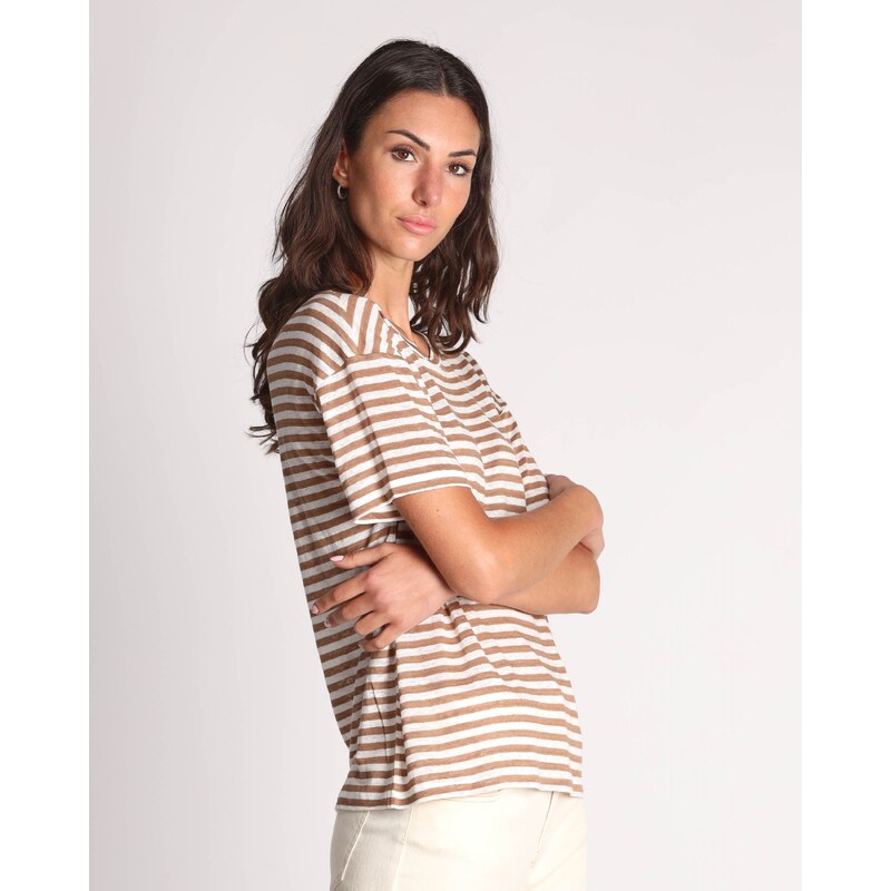 Maidamila T shirt in jersey di lino