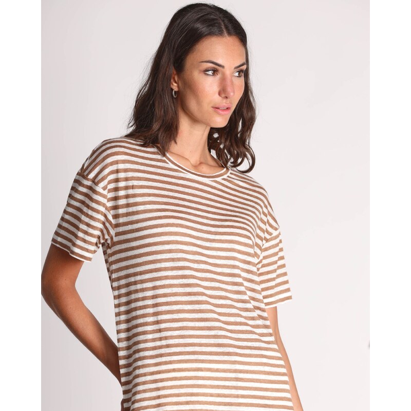 Maidamila T shirt in jersey di lino