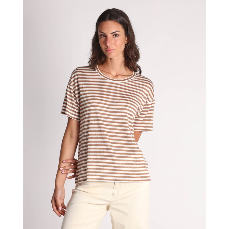Maidamila T shirt in jersey di lino