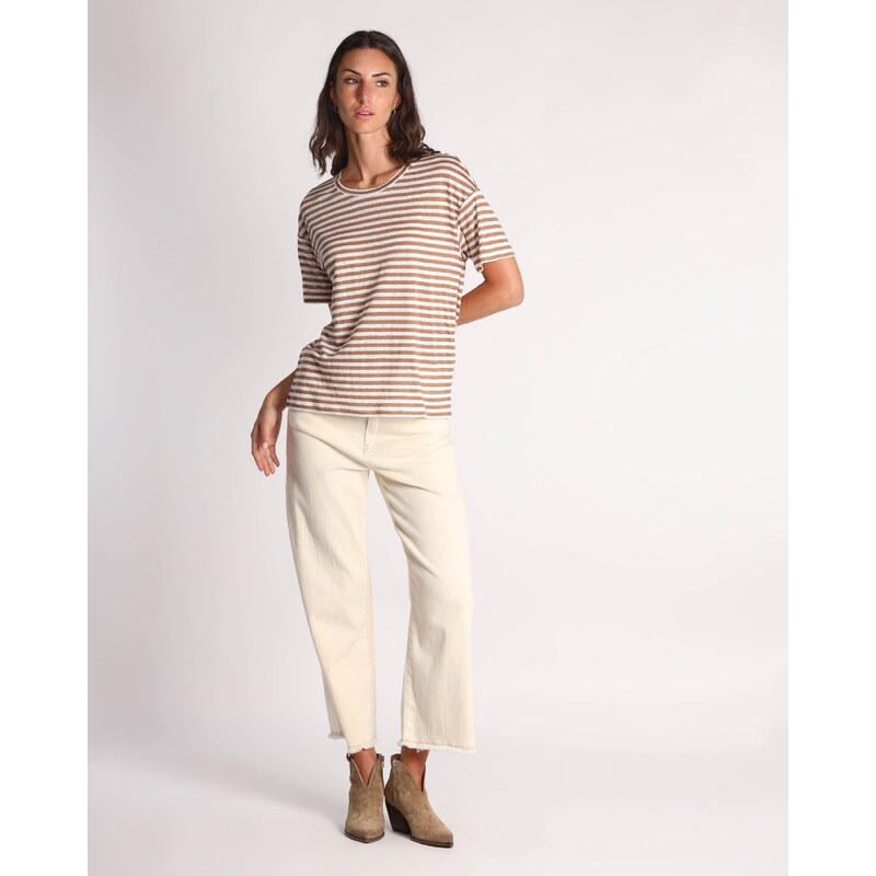 Maidamila T shirt in jersey di lino
