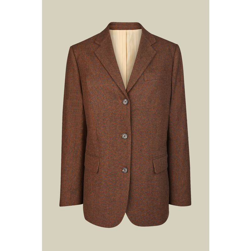 Doppelganger Giacca donna monopetto bottoni in tessuto spinato