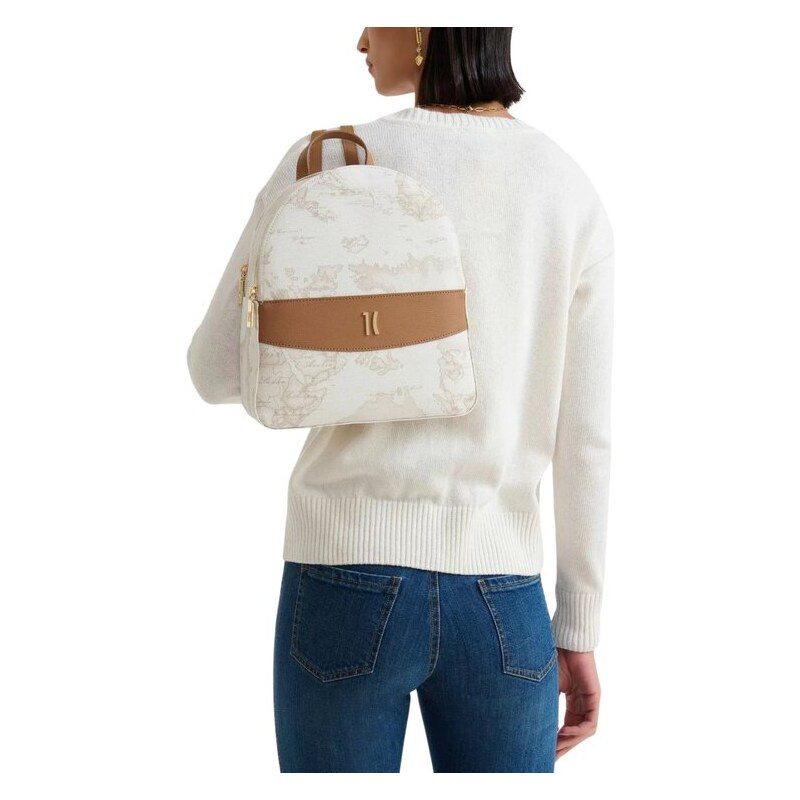 Zaino ALV By Alviero Martini - Poliuretano, Blu, Dimensioni 22x15x28 Cm, Tasche Multiple