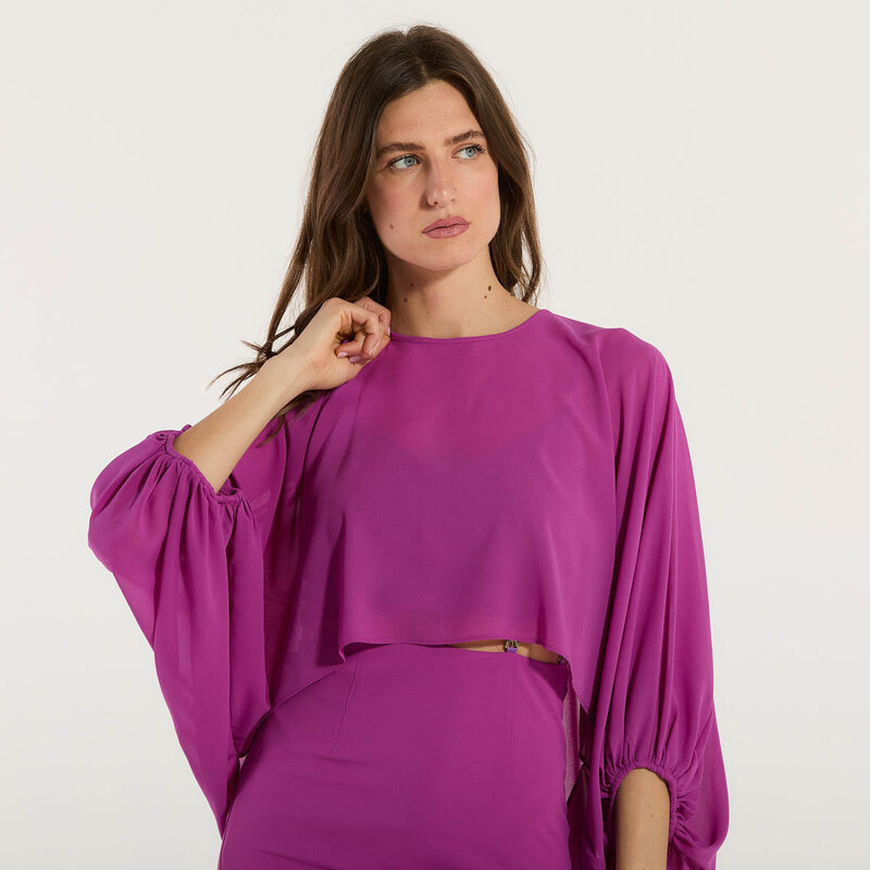 Patrizia Pepe casacca in georgette viola