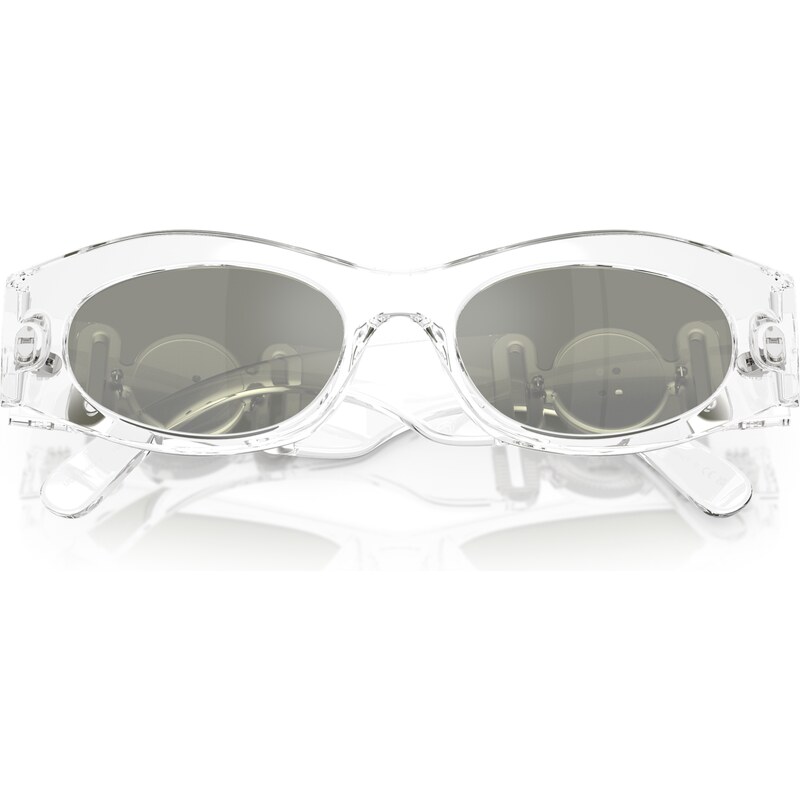 Versace Donna VE4480U 148/30 Occhiali da sole Iniettato Trasparente Verde Rotonda Specchiate