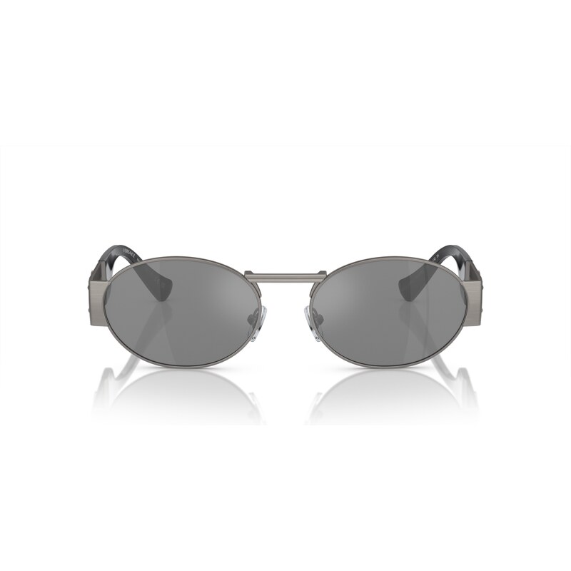 Versace Unisex VE2264 10016G Occhiali da sole Metallo Grigio Grigio Rotonda Specchiate Specchiato