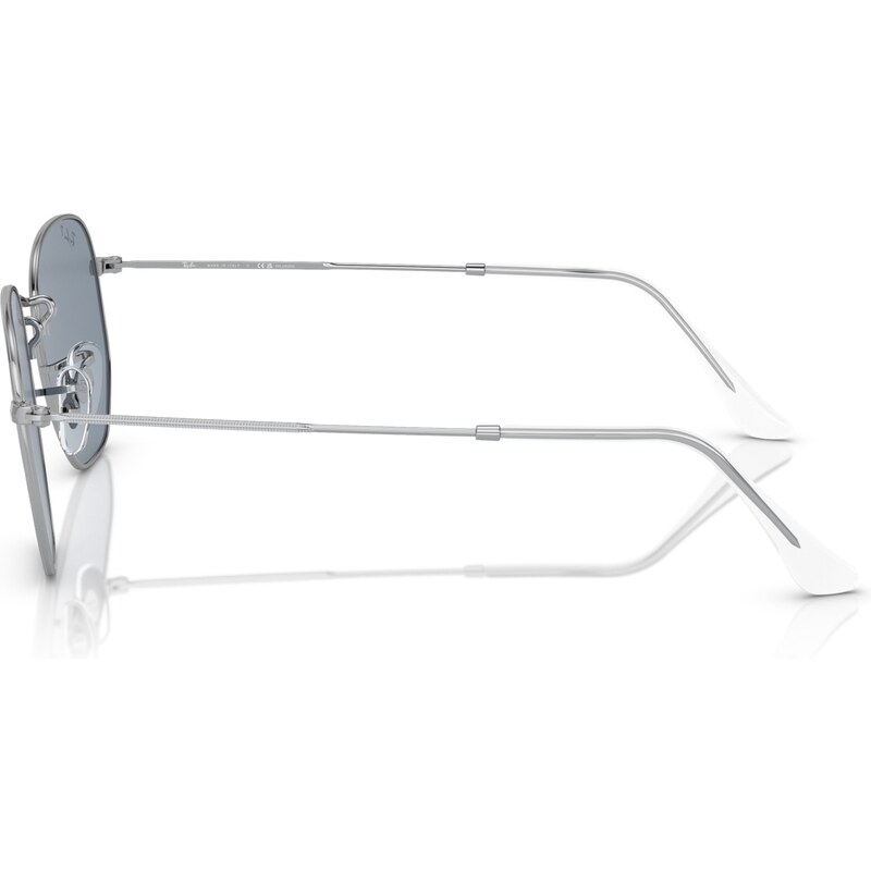 Ray - Ban Unisex RB3548N HEXAGONAL 003/02 Occhiali da sole Acciaio Argento Blu Geometrica Polarizzata