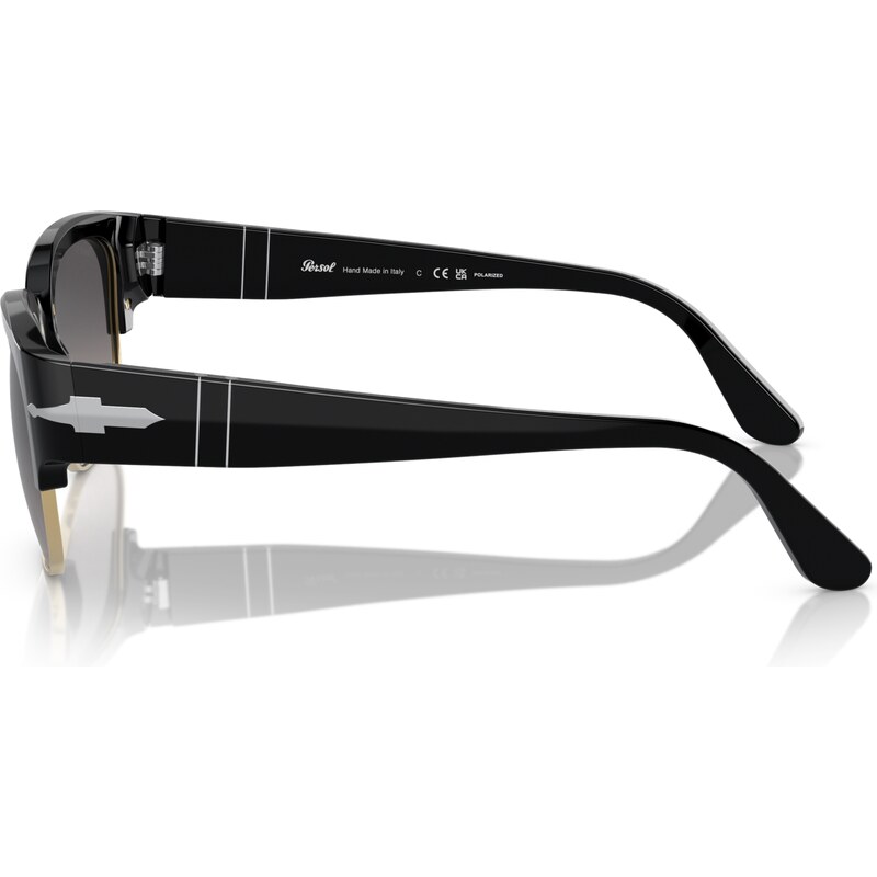Persol Unisex PO3319S TOM 95/M3 Occhiali da sole Acetato Nero Grigio Pillow Polarizzata Sfumato
