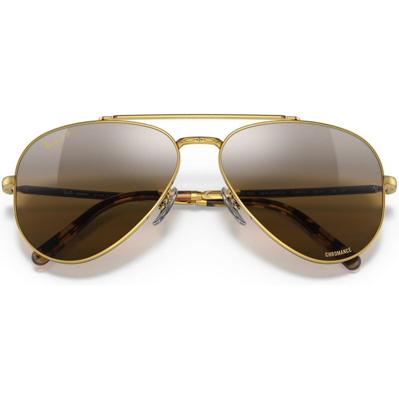 Ray - Ban Unisex RB3694 JIM 9202G9 Occhiali Da Sole Metallo Oro Oro Geometrica Polarizzata Specchiato 157721583