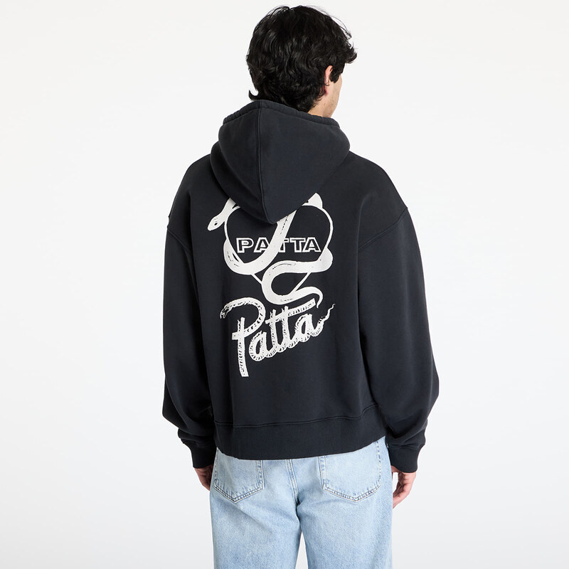 Felpa Patta Snake Heart Boxy Hooded Sweater UNISEX Black XS