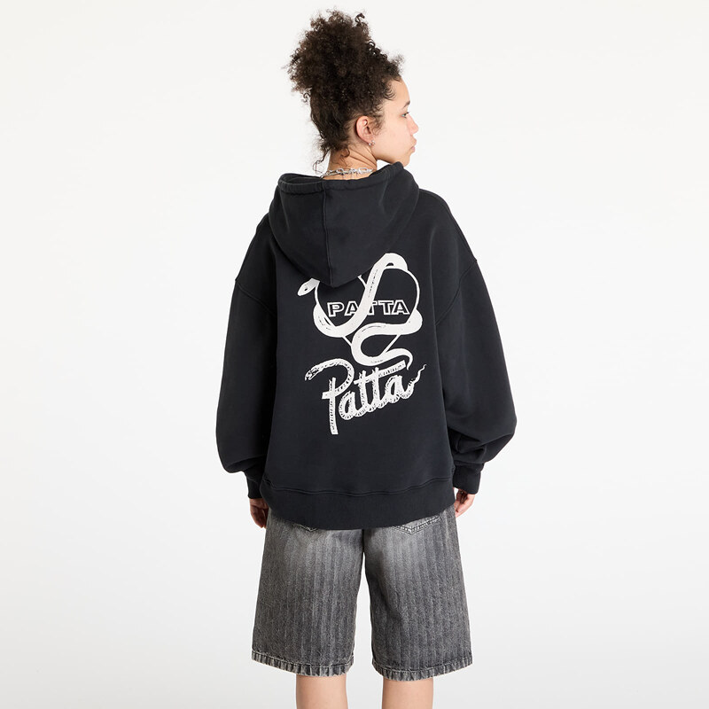 Felpa Patta Snake Heart Boxy Hooded Sweater UNISEX Black XS