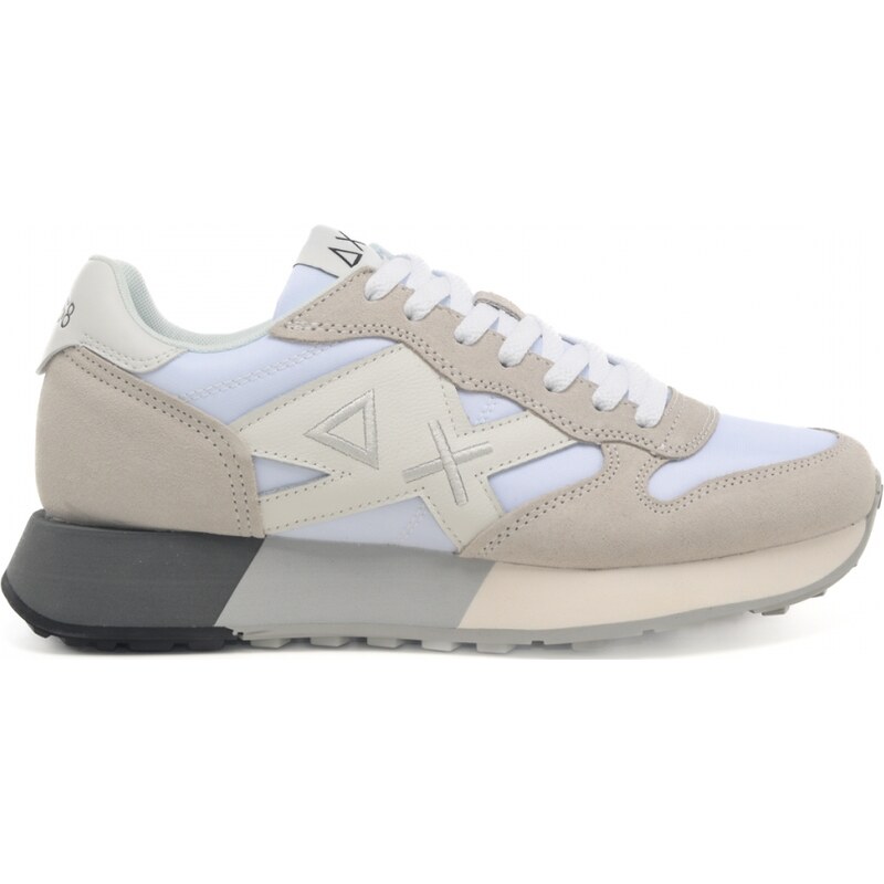 Sun68 sneakers da uomo jaki 2.0 bicolor con inserti in suede bianche