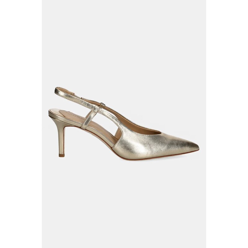 Lauren Ralph Lauren tacchi in pelle Khloe Slgbck colore oro 802966875001