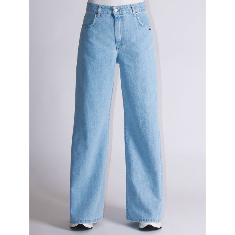 Berna Jeans Palazzo Ampio Bleach - Colore Unico Azzurro Pantaloni Jeans Woman PE25