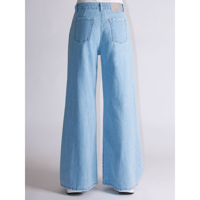 Berna Jeans Palazzo Ampio Bleach - Colore Unico Azzurro Pantaloni Jeans Woman PE25