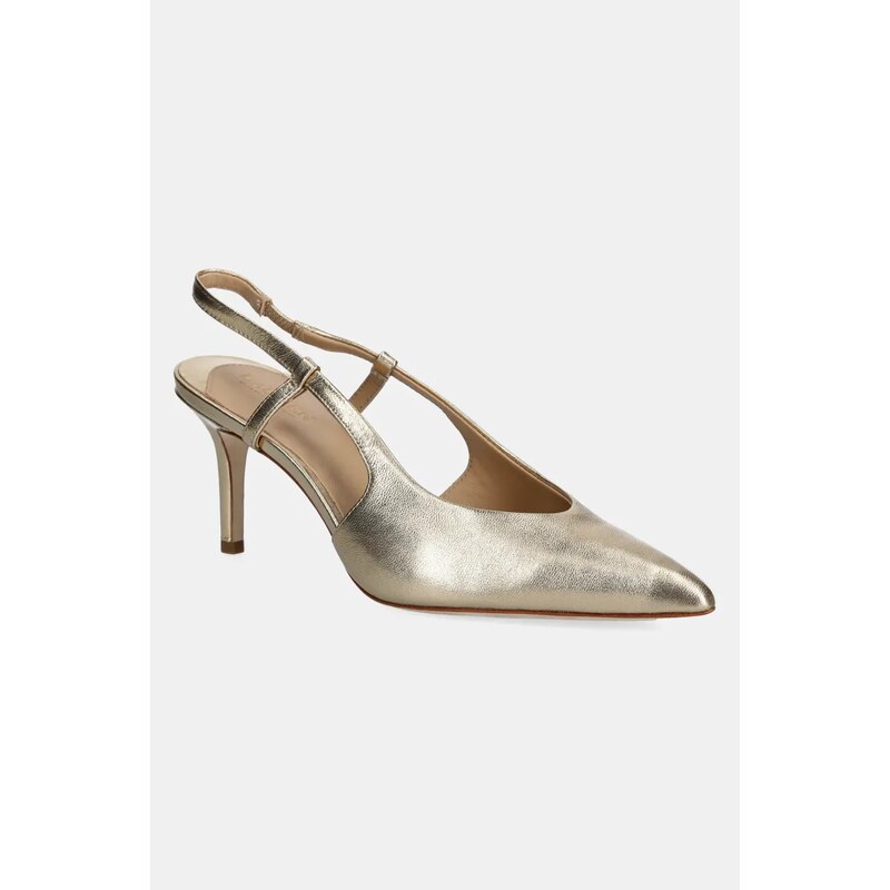 Lauren Ralph Lauren tacchi in pelle Khloe Slgbck colore oro 802966875001