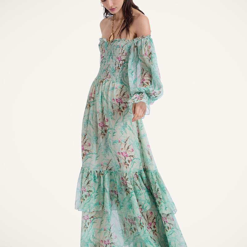 La DoubleJ Dresses gend - Mayflower Dress Heath Mint S 100% Silk